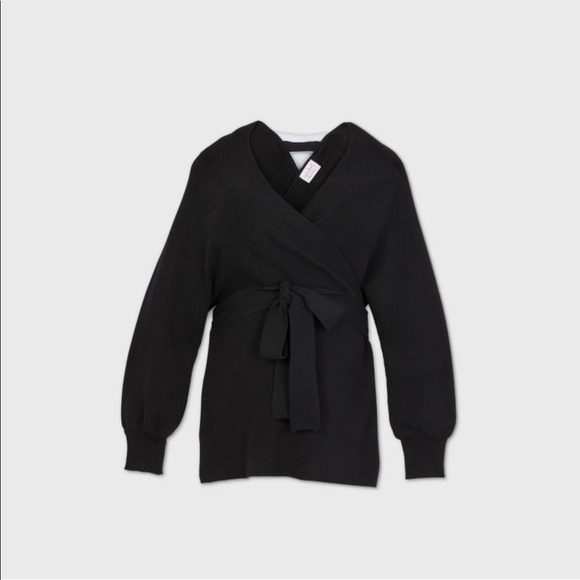 Isabel Maternity by Ingrid & Isabel Sweaters - Isabel Maternity V-Neck Tie-Wrap Pullover Sweater
